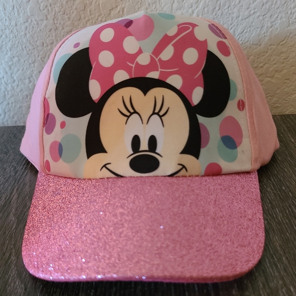 DISNEY MINNIE MOUSE GIRLS GLITTERY BASEBALL CAP HAT One size, adjustable - Picture 2 of 7